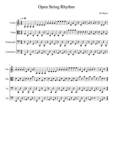 Free Sheet Music Open String Rhythm Full Score