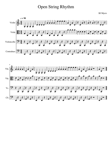 Open String Rhythm Full Score Sheet Music