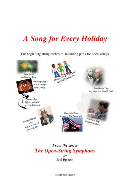 Free Sheet Music Open Strings Holidays A Song For Every Us Holiday For Beginning String Orchestra Parts