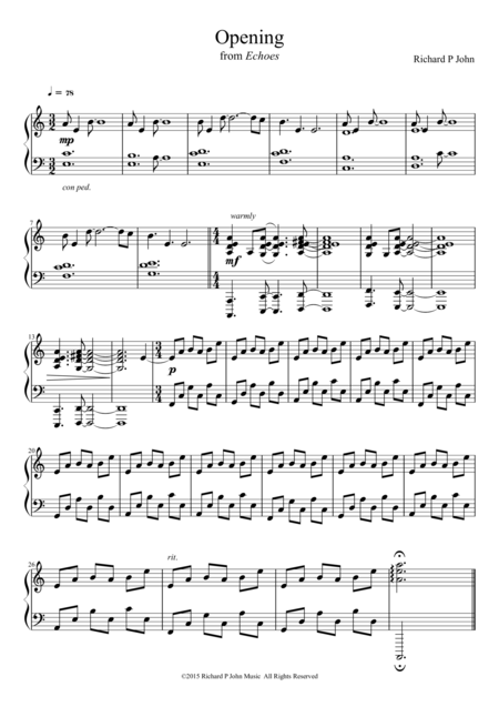 Opening From Echoes Sheet Music