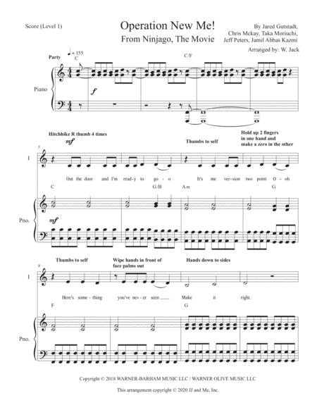 Operation New Me Level 1 Unison 2pt Sheet Music