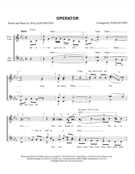 Operator Ssaa Sheet Music