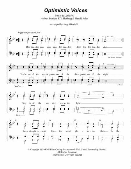 Free Sheet Music Optimistic Voices