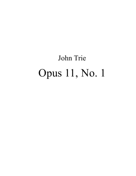 Free Sheet Music Opus 11 No 1