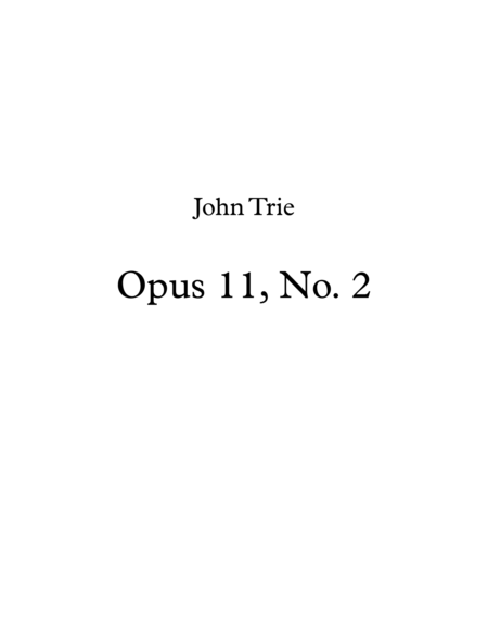 Opus 11 No 2 Sheet Music