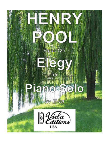 Free Sheet Music Opus 125 Elegy For Piano Solo In E La