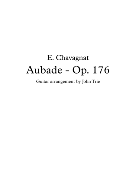 Opus 176 Aubade Sheet Music