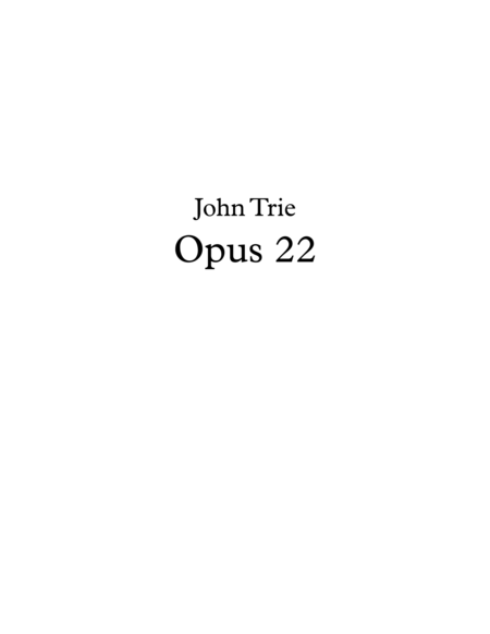 Opus 22 The Darker Forest Sheet Music