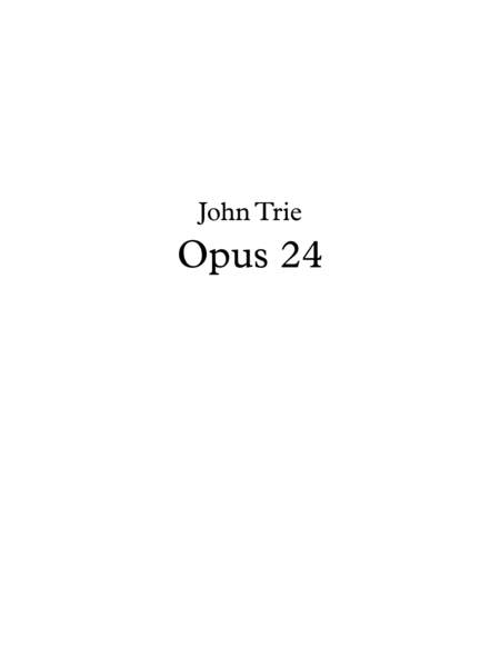 Opus 24 Sheet Music