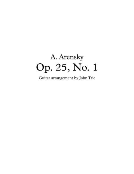 Free Sheet Music Opus 25 No 1 Tab