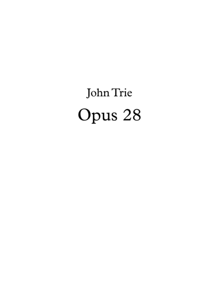 Opus 28 Sheet Music