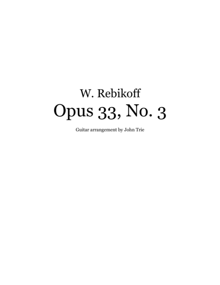 Opus 33 No 3 Guitar Tablature Sheet Music