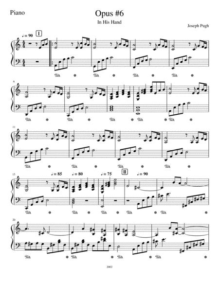 Opus 6 In His Hand Sheet Music