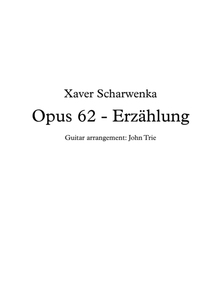 Opus 62 Erzahlung Sheet Music