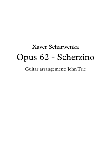 Free Sheet Music Opus 62 Scherzino Tab