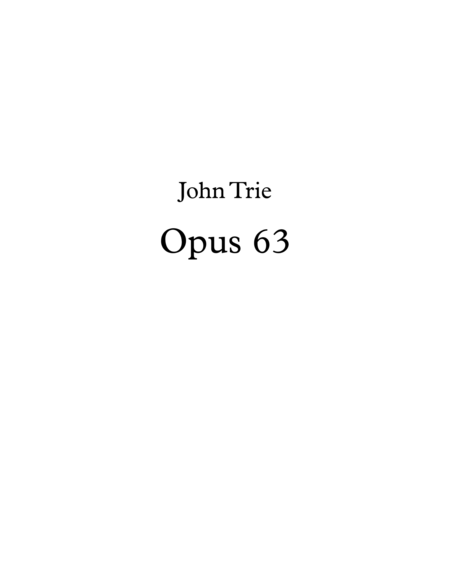 Opus 63 Sheet Music