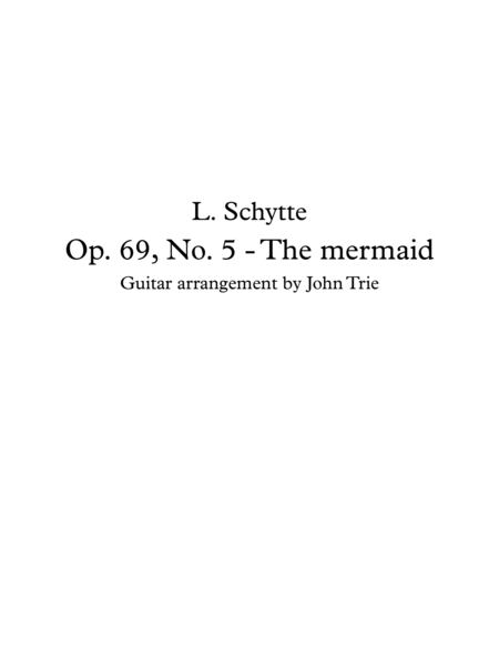 Free Sheet Music Opus 69 No 5 The Mermaid Tab