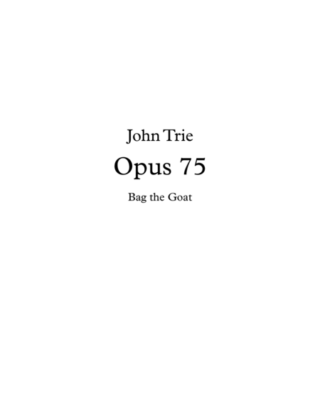 Opus 75 Bag The Goat Sheet Music