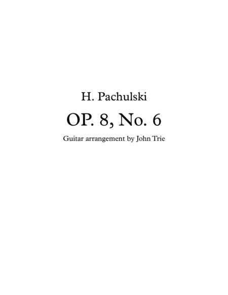 Free Sheet Music Opus 8 No 6 Tab