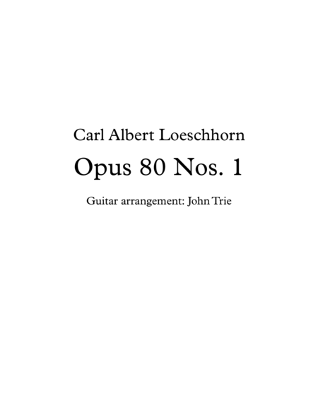 Opus 80 Nos 1 Sheet Music