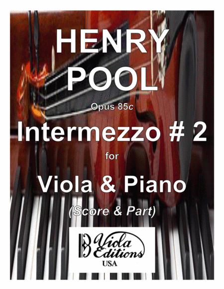 Opus 85c Intermezzo For Viola Piano 2 Score Part Sheet Music