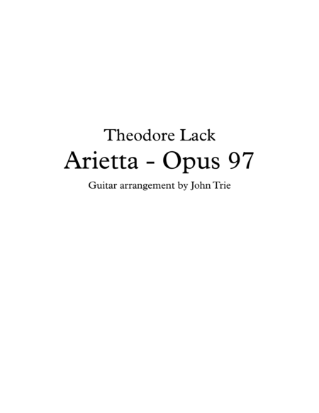 Opus 97 Arietta Sheet Music