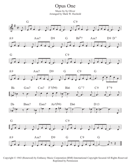 Opus One Sheet Music