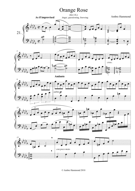 Orange Rose Sheet Music