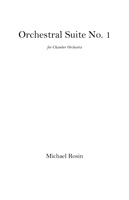 Orchestral Suite No 1 Mvt I Sheet Music