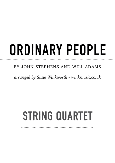 Free Sheet Music Ordinary People