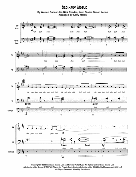 Ordinary World Sheet Music