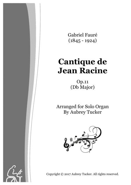 Free Sheet Music Organ Cantique De Jean Racine Op 11 Db Major Gabriel Faure