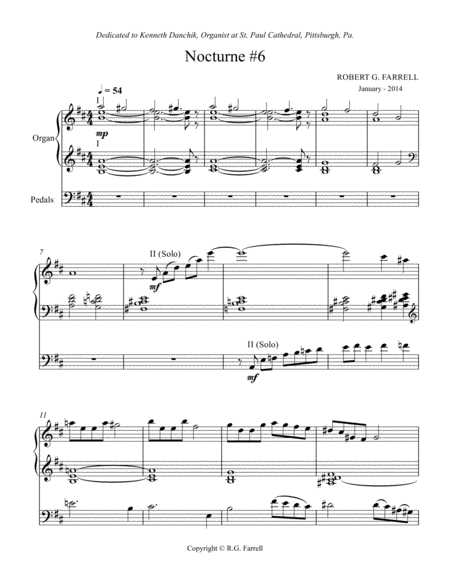 Organ Nocturne 6 Sheet Music