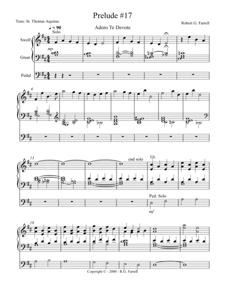 Organ Prelude 17 Sheet Music