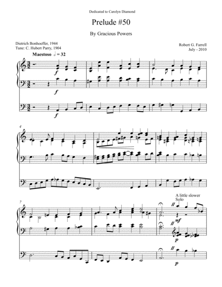 Free Sheet Music Organ Prelude 50