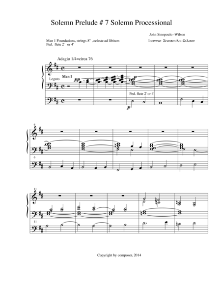 Organ Prelude 7 Solemn Processional Sheet Music