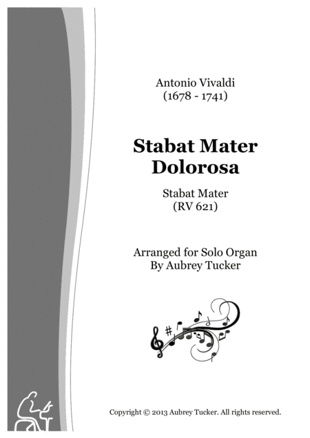 Organ Stabat Mater Dolorosa Rv 621 Antonio Vivaldi Sheet Music