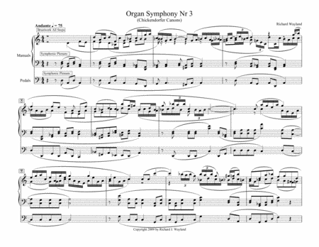 Organ Syphony Nr 3 Chickendorfer Canons Sheet Music