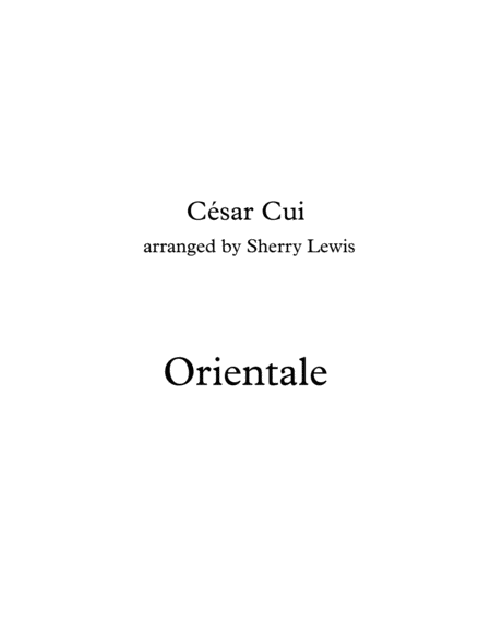 Orientale String Quartet For String Quartet Sheet Music