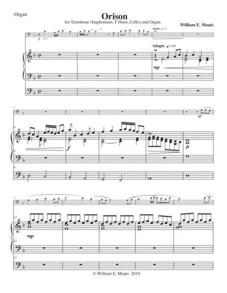 Free Sheet Music Orison For Organ And Solo Instrument