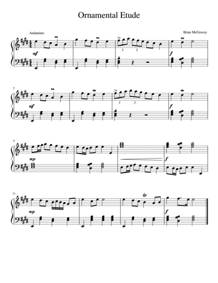 Ornamental Etude Sheet Music