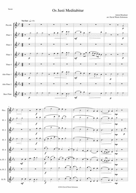 Os Justi Meditabitur For Flute Choir Sheet Music