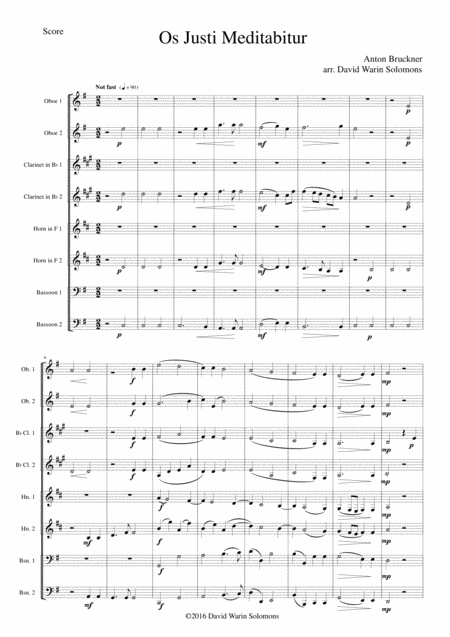 Os Justi Meditabitur For Wind Octet Sheet Music