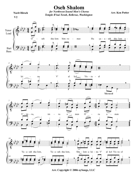 Oseh Shalom Ttbb Sheet Music