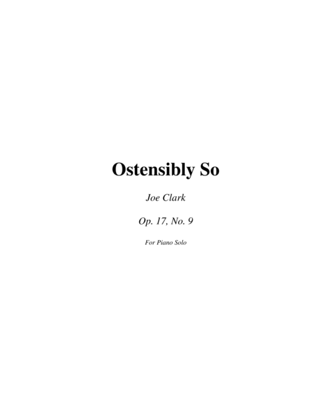 Free Sheet Music Ostensibly So