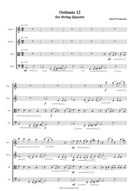 Ostinato 12 For String Quartet Sheet Music