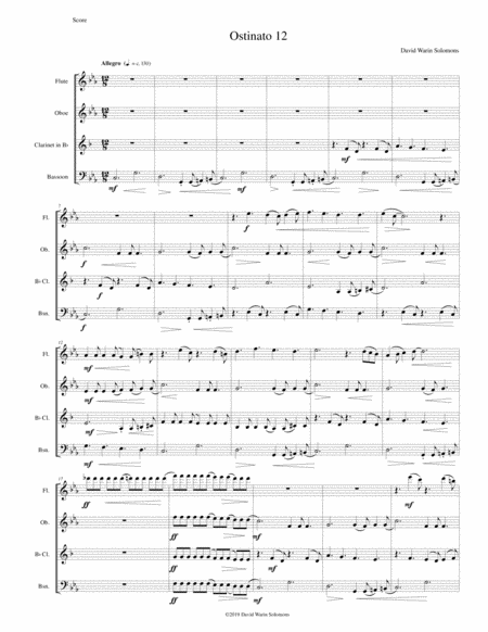 Ostinato 12 For Wind Quartet Sheet Music