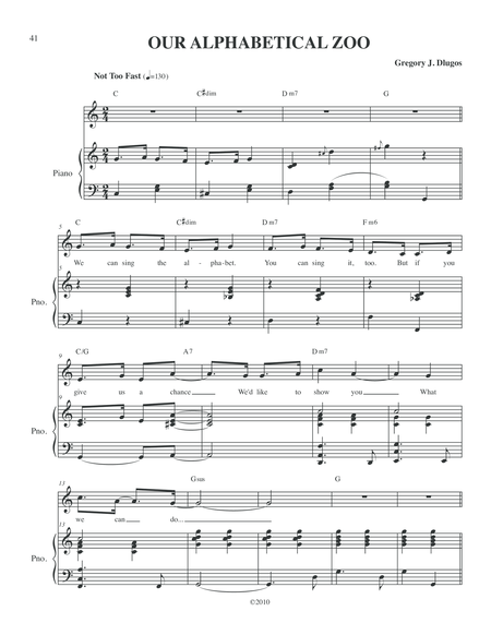 Free Sheet Music Our Alphabetical Zoo