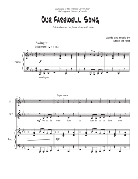 Free Sheet Music Our Farewell Song