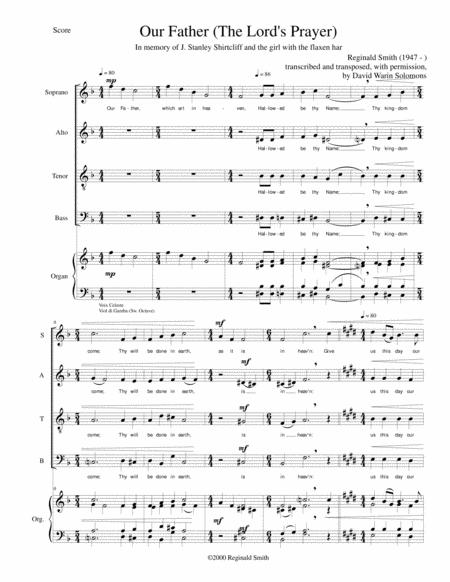 Free Sheet Music Our Father The Lord Prayer For Satb Choir And Organ